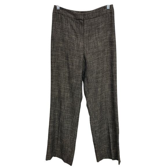 Lafayette 148 Tweed Wool Blend Slacks Womens 6‎ Dress Pants Dark Brown Office - Picture 1 of 8